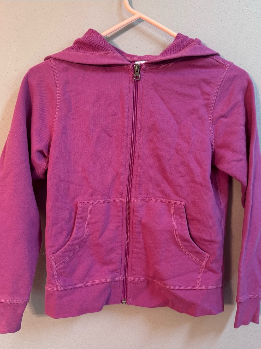 Hanna Andersson Girls Purple zip-front hoodie Sweatshirt 8